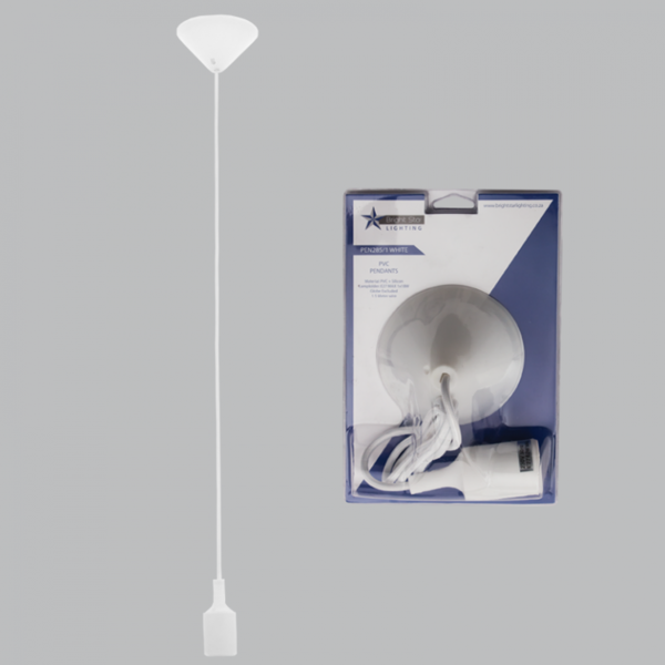 PVC and Silicon Pendant Cord - White