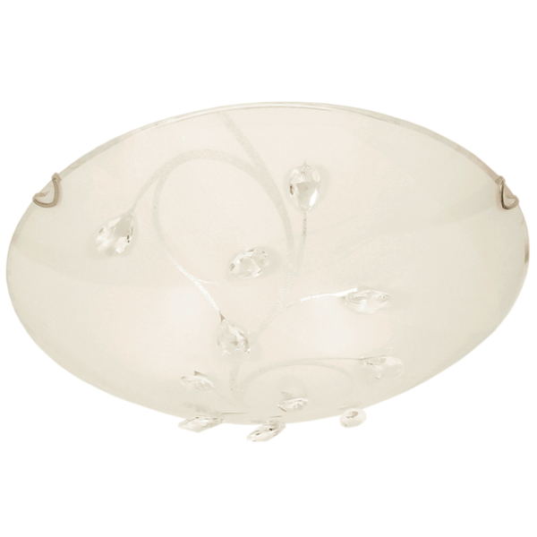 Frosted Glass & Metal Ceiling Light Lrg