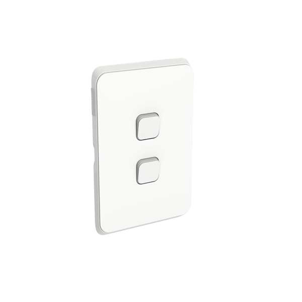 Iconic 2 Lever Light Switch White