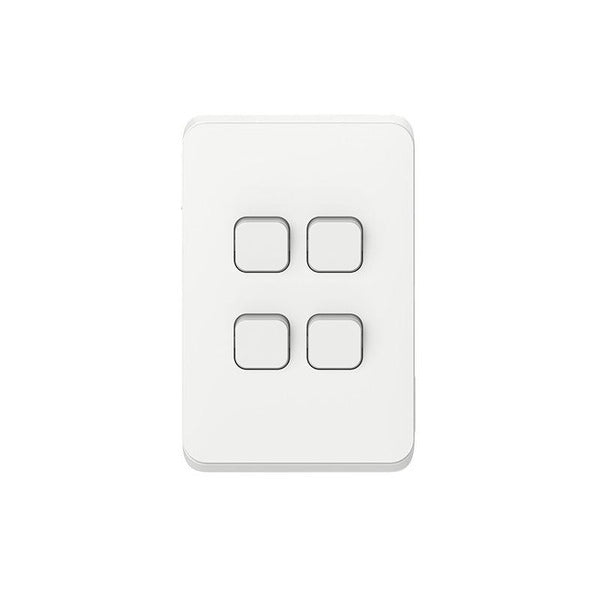 Iconic 4 Lever Light Switch White