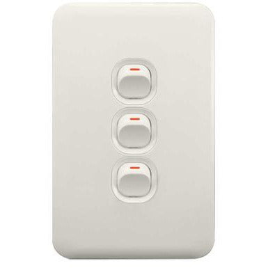 Lear 3 Lever Light Switch White
