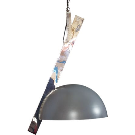 Luxn Pendant - Grey and Chrome Large