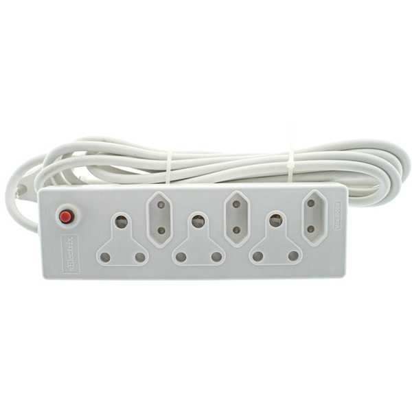 ZAP Multiplug 6 Way Unswitched + 5M Cord