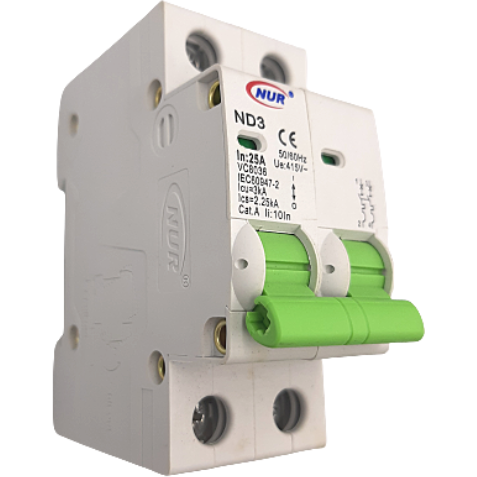 NUR Din Circuit Breaker 2P 3KA 63A