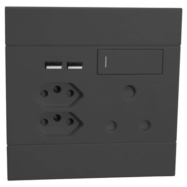 Veti 2 USB Combination Plug 4X4 Black